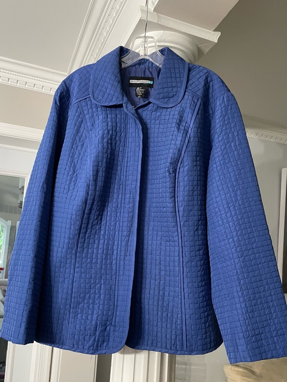 Requirements women’s quilted Royal blue zipper front front jacket size 1X